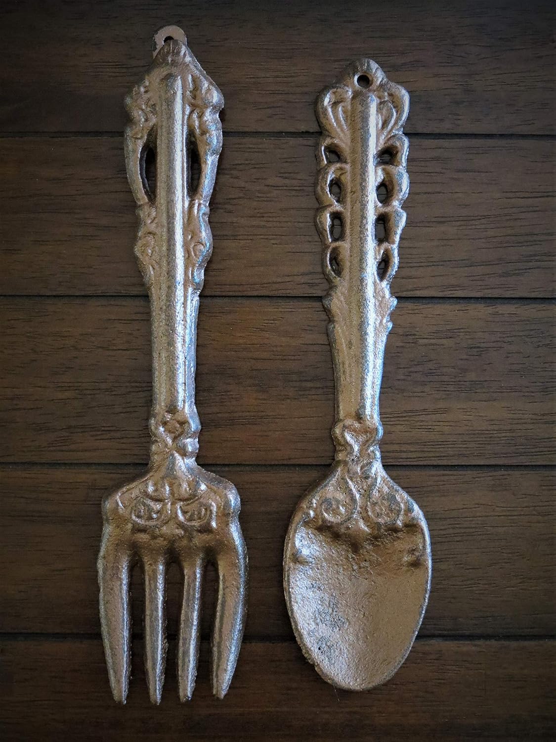Fork and Spoon Wall Decor Aged Copper Or Pick Your Color