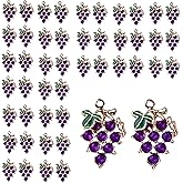 Topfleir Grape Charms for Jewelry Making Fruit Enamel Pendant for DIY Bracelet Earring Necklace
