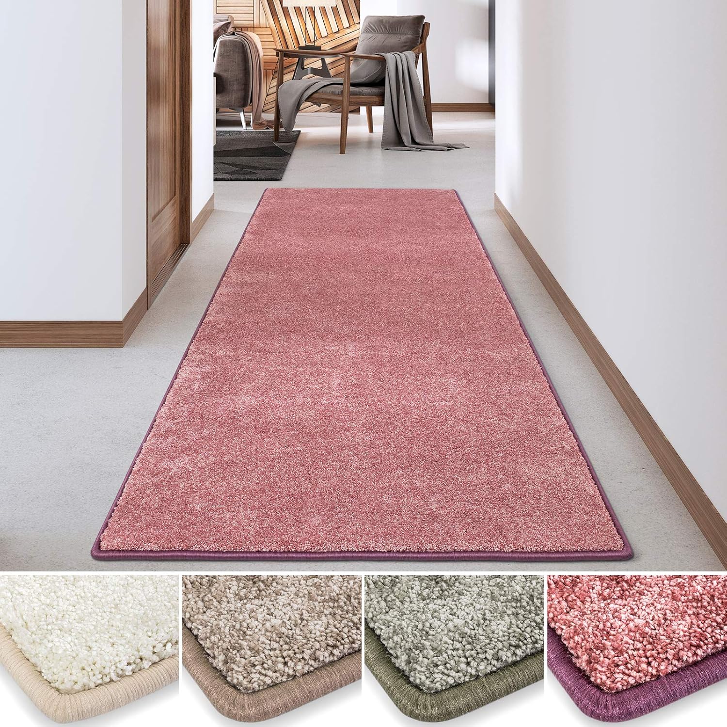 Moquette Aspect Velour Descente De Lit Rose Tapis De Passage Pour Chambre Tapis Sur Mesure En 4 Couleurs 66x100 Cm Cuisine Casa Pura Tapis De Couloir Tapis De Passage Org Ameublement Et