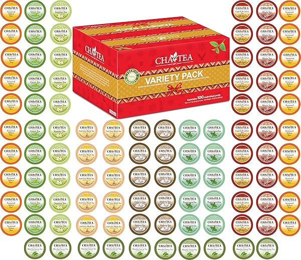 CHA4TEA 100-COUNT VARIETY PACK TEA, COMPATIBLE WITH KEURIG...