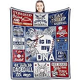 Baseball Gifts for Boys 8-12 - Valentine Baseball Gifts for Men for All Ages- Gifts for Boys Who Love Baseball Blanket 50" x 60"- Baseball Player/Lover Gift - Baseball Team/Fan Gifts Soft Throw