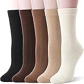 Thin Merino Wool Boot Socks Warm Winter Cozy Comfy Breathable Work Casual Socks for Women 5 Pairs
