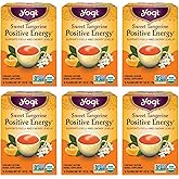 Yogi Sweet Tangerine Positive Energy Tea, 16 Tea Bags (6 Pack) | Organic Energy Tea with Black Tea Leaf, Yerba Mate Leaf and Ashwagandha Root, Sweet Floral Tangerine Flavor