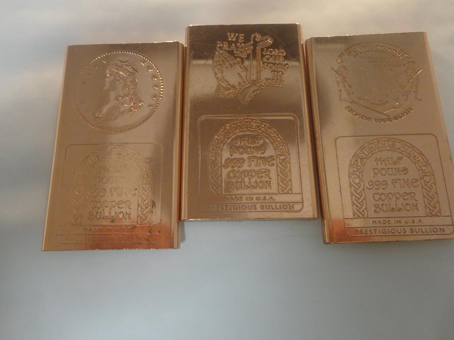 COPPER ART BAR 1/2 LB .999 FINE 1 UNIT 8 OUNCE OF