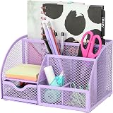 EXERZ Desk Organiser 7-Compartment Mesh Tidy Caddy Pencil Holder
