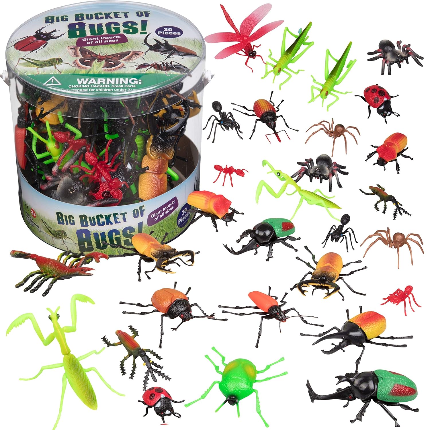 Buy Bug Action Figure Big Buckets Of 30 Giant Insects From Ants To