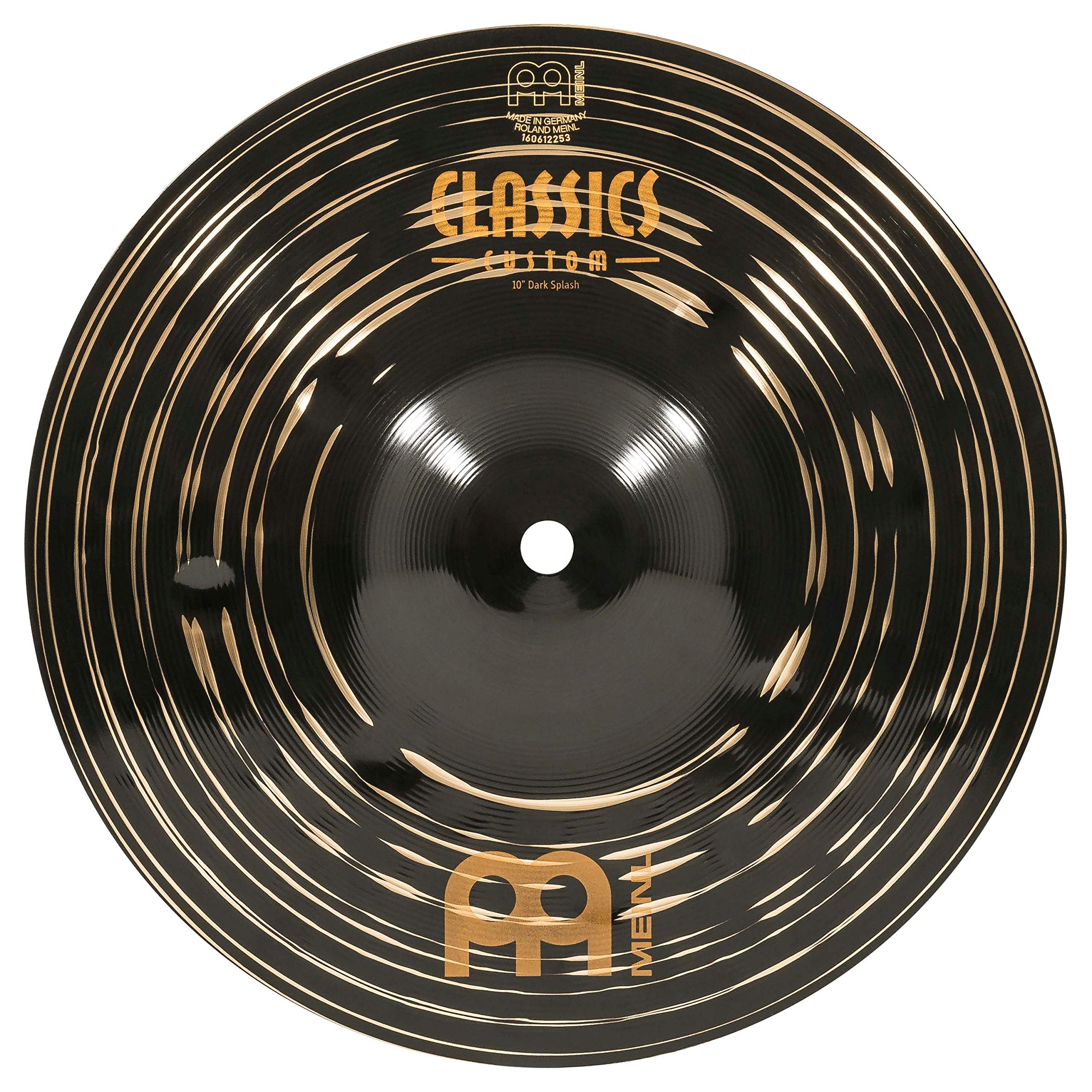 Meinl Cymbals Classics Custom Dark Splash Cymbal 10 inch (Video) for Drum Set (25,40cm) B12 Bronze, Dark Finish, Made in Germany (CC10DAS)