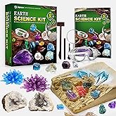 Japace Earth Science Kits for Kids Age 4-6-8-12-14, Birthstone Gemstone Dig Kit, Geology Kit with Break Your Own Geodes, Crystal Growing Experiment, Rock Mining Kit Birthday Gifts Toys for Boys Girls