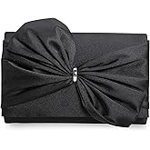 CHARMING TAILOR Satin Bow Formal Bag Women Evening Purse Elegant Clutch Handbag Wedding/Prom/Party