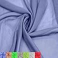 Stylish FABRIC 60" Wide Poly Spandex Lace Power Mesh Fabric by The Yard-(100 GSM), Lightweight, 4-Way Stretch, Breathable-for Apparel, Headbands, Bridal Wear & Accessories, Blue Denim 1 Yard