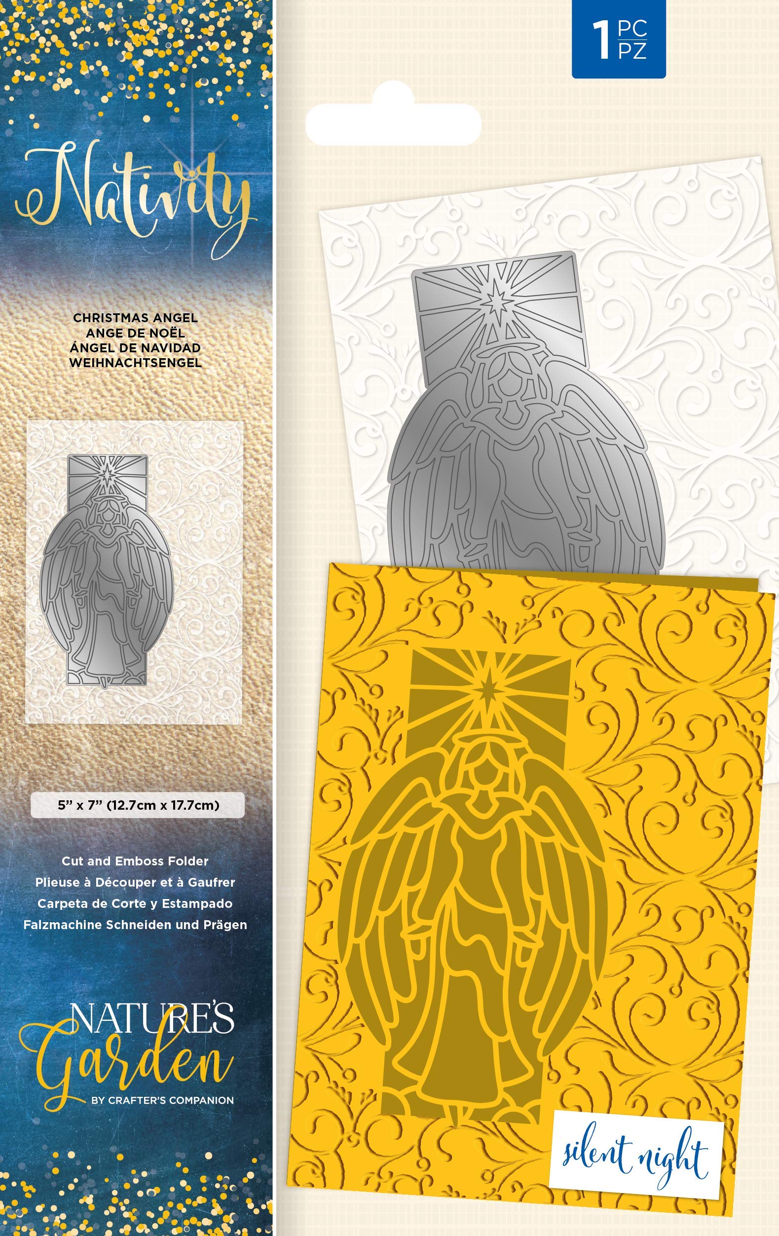 Crafter's Companion Nature's Garden-Nativity-Cut & Emboss Folder-Christmas Angel, One Size