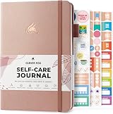 Clever Fox Self-Care Journal Daily Reflection A5 Rose Gold Wellness Planner