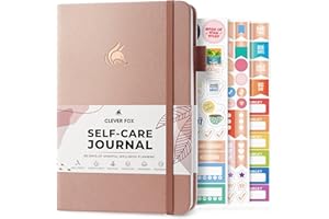 Clever Fox Self-Care Journal – Daily Reflection Notebook – Mental Health & Personal Development Planner, Meditation & Mood Log, A5 (Rose Gold)