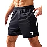 G Gradual Men's Gym Shorts 5"/7"/10" with Zipper Pockets Basketball Athletic Mesh Quick Dry Shorts for Workout Running Tennis