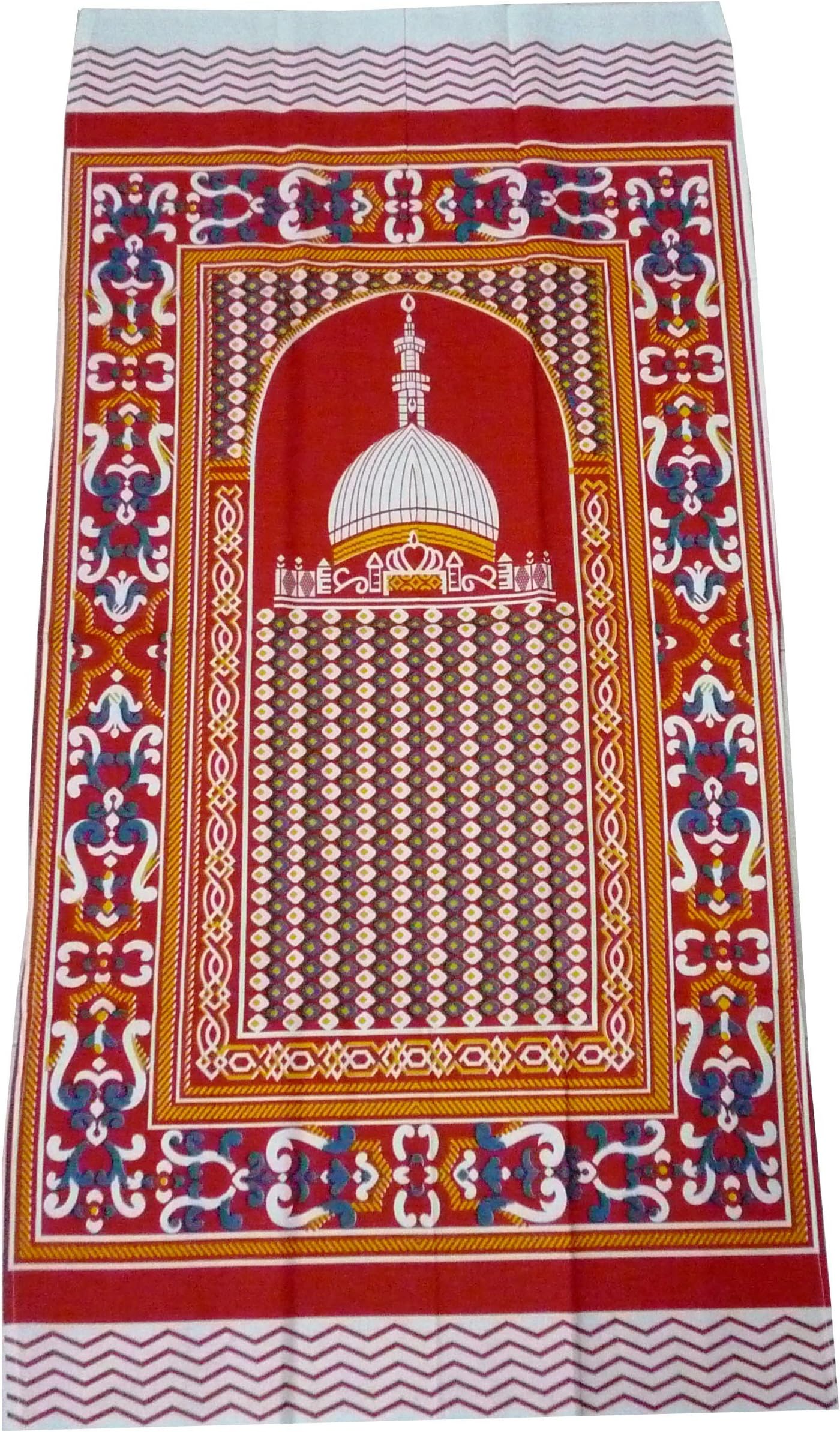 Portable Prayer Mat Thin Cloth Islam Muslim Namaz Sajadah School Camping Backpack Travel Office Sajjadah (Fresh Red)