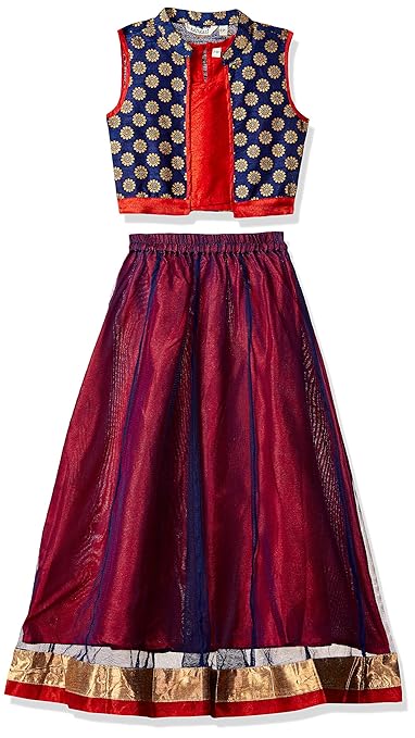 Karigari Girl's cotton a line Salwar Suit Set (275823479 03Y and Print May Vary