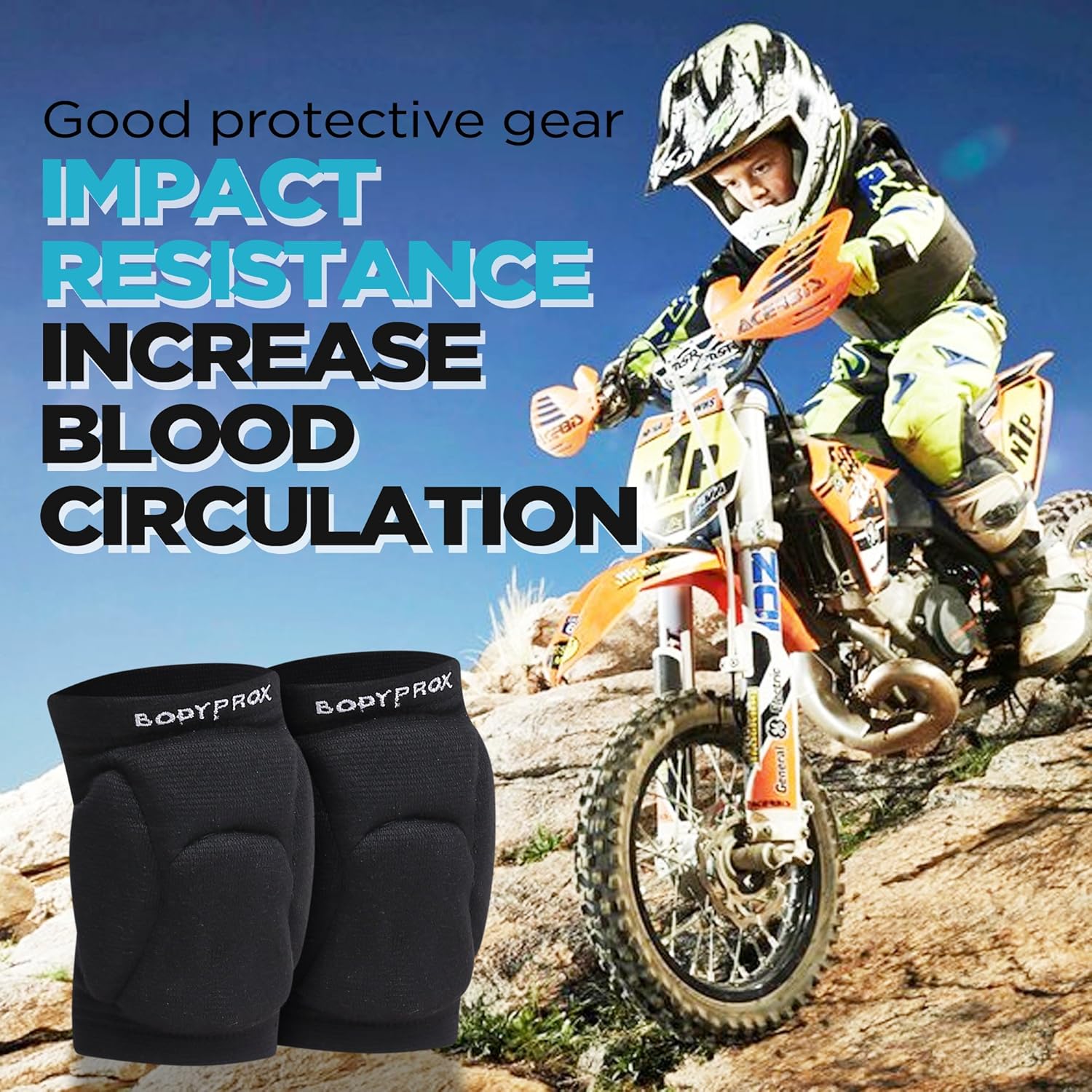 Bodyprox Volleyball Knee Pads for Junior Youth, 1 Pair Unisex : Sports & Outdoors