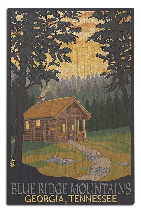 Amazon Com Lantern Press Blue Ridge Mountains Georgia Cabin In