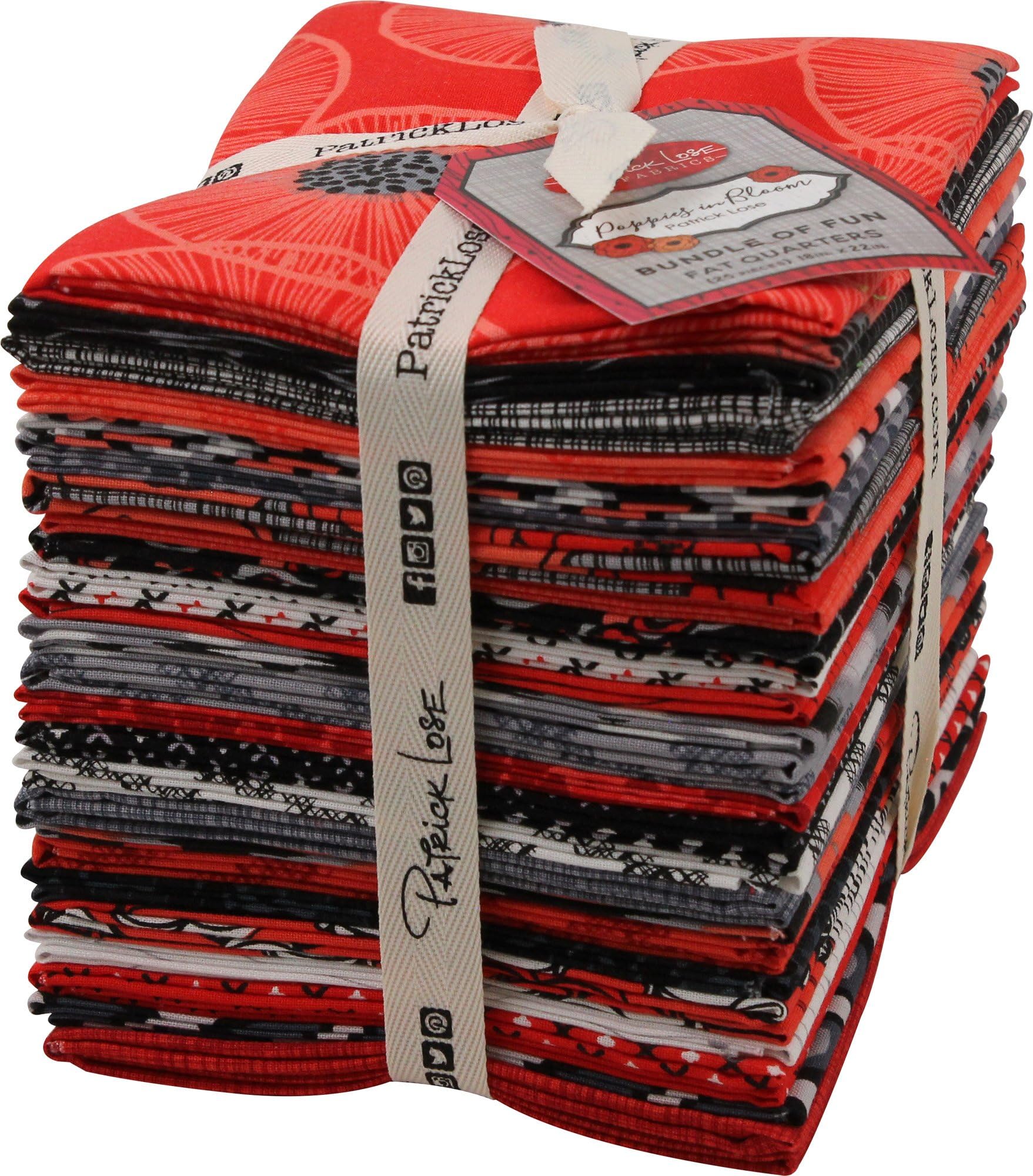 Poppies in Bloom Red 25 Fat Quarters Patrick Lose Fabrics