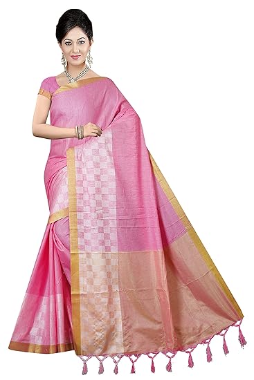 Winza Designer Womens Linen Saree with Blouse (LNC-3001)