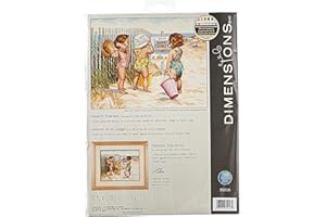 Dimensions 'Beach Babies' Counted Cross Stitch Kit, 14 Count Ivory Aida, 14" x 11"