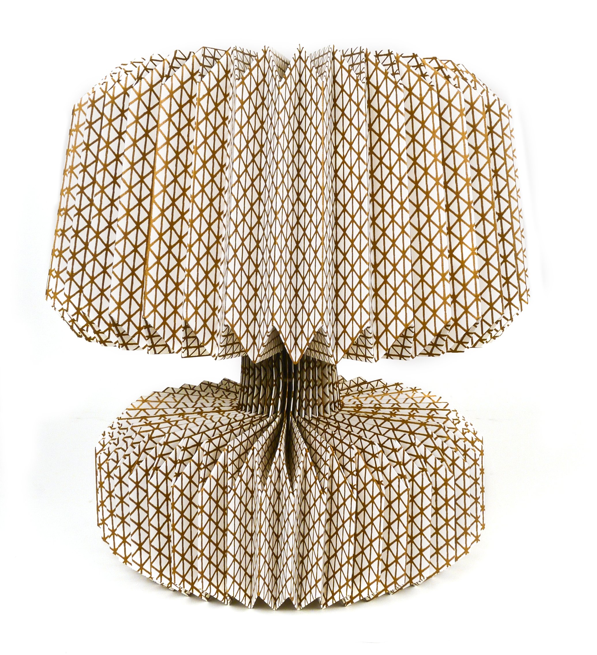 Pusher Origami Geometric Paper Lantern, Brown, 23 x 23 x 35 cm