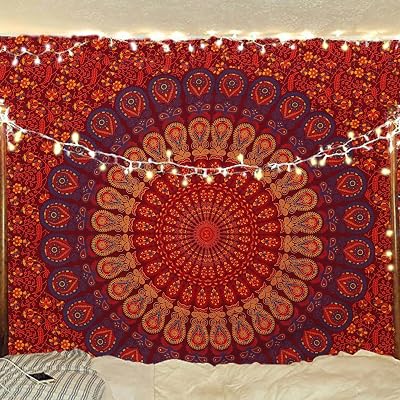 Bless International Handmade Indian Hippie Bohemian Psychedelic Tapestry 54x60