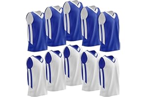 LIBERTY IMPORTS 10-Pack Men's Reversible Custom Basketball Jerseys, Plain Mesh Athletic Sleeveless Shirts Blank Team Uniforms Set