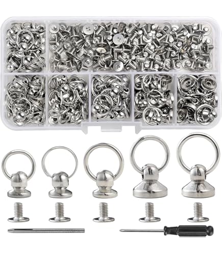 20pcs Metal Round Head Rivet Studs With Pull Ring For DIY Wallet Phone Case Leather Handbags Accesories Making Supplies Charms - 36 - View #7