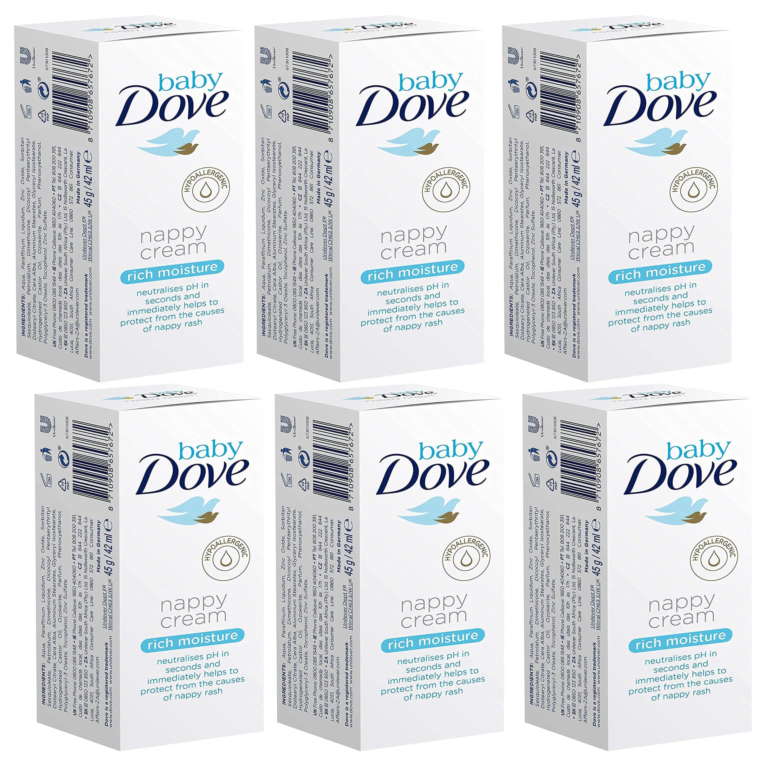 6x Dove Baby Nappy Cream | Rich Moisture Baby Cream Protection From Nappy Rashes | Nappy Cream | Nappy Rash Cream For Babies | Bundle of Nappy Rash Cream