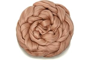 LIVING DREAMS YARN CASHMERE INDULGENCE BLEND of Superfine Merino and Mulberry Silk with a Touch of Cashmere for Superior Softness. Luxurious Fiber for Spinning, Felting. Elegant and Sophisticated, Rose Gold