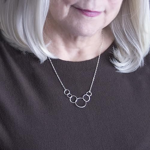 EFYTAL 60th Birthday Gifts for Women, Sterling Silver Circle - Main Image