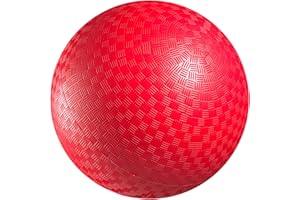 PlayBolt Playground Balls Bulk - 8.5 Inch Red Rubber Kickball Bouncy Inflatable Balls for Kids & Adults w/Hand Pump, Indoor &
