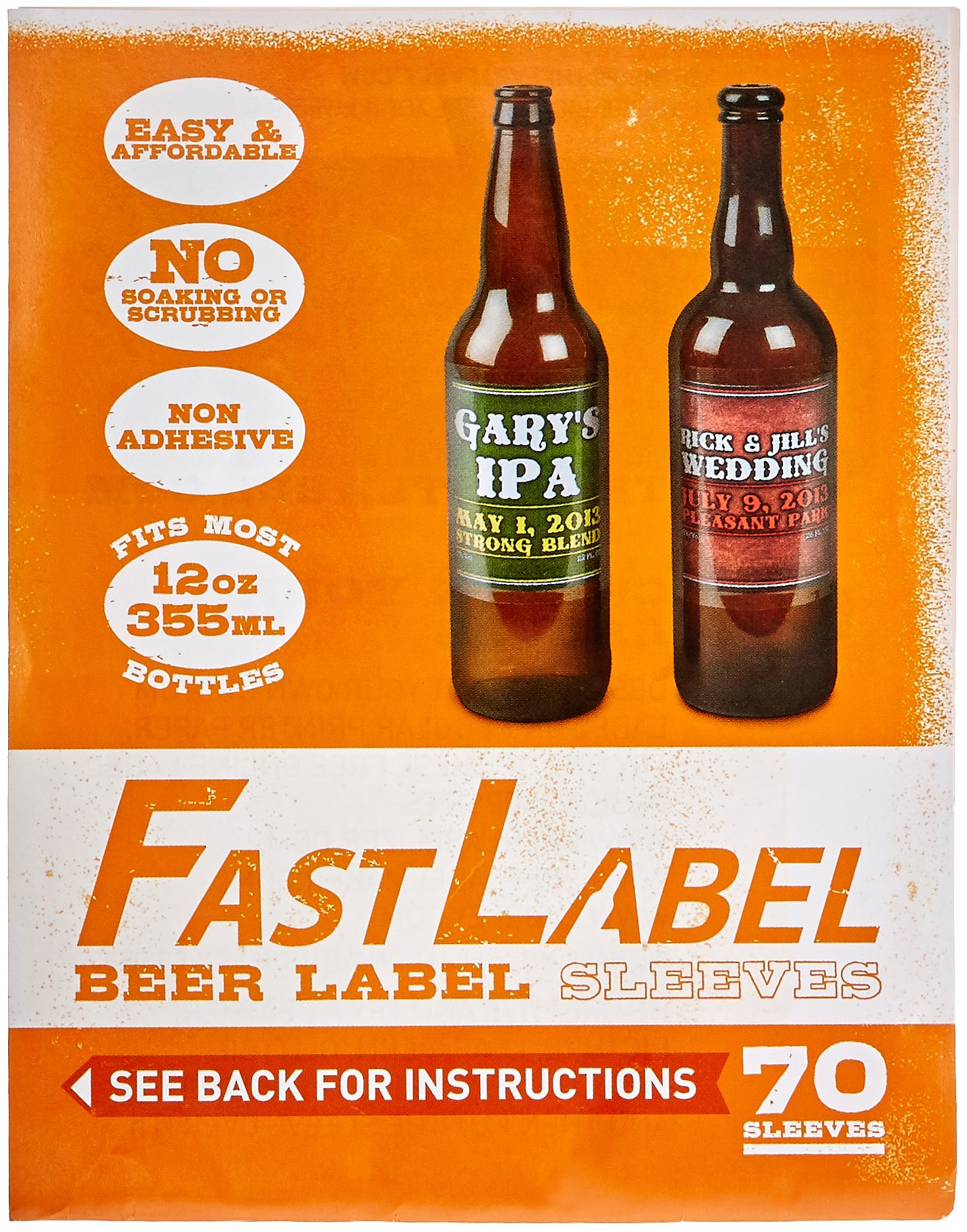 FastLabel Fermentation Accessories - Standard 12oz Beer Bottle labels - Never scrub a bottle again brought to you by FastFerment (Beer Bottle 12oz 333mL, 70 count)