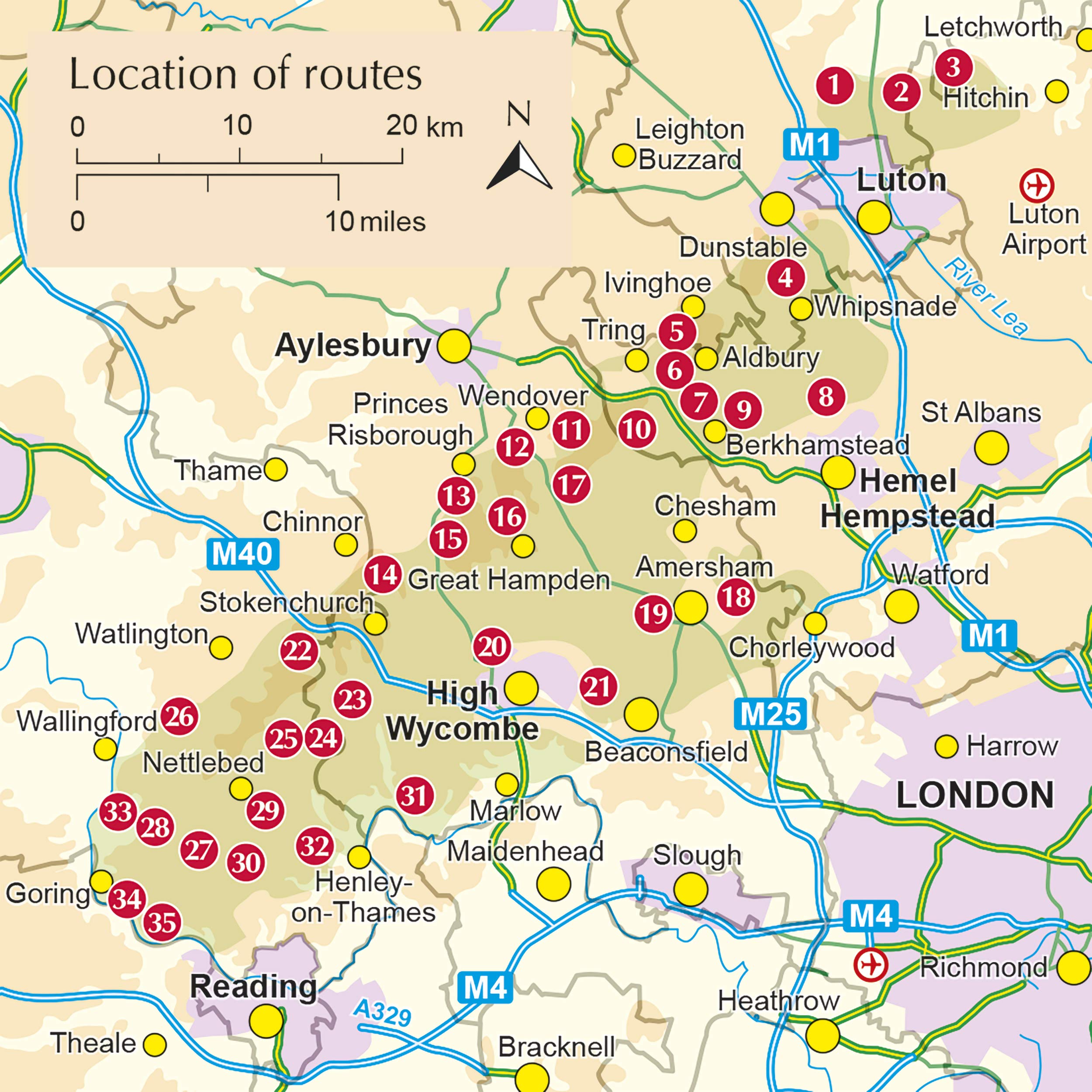 Chilterns Area Of Outstanding Natural Beauty Map Walking In The Chilterns: 35 Walks In The Chiltern Hills - An Area Of Outstanding  Natural Beauty (British Walking): Amazon.co.uk: Steve Davison:  9781786310187: Books