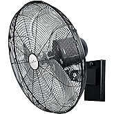 iLiving 18" Outdoor Oscillating High Velocity Wall Fan with 4150 CFM Heavy Duty Weatherproof Motor, Variable Speed Adjustment