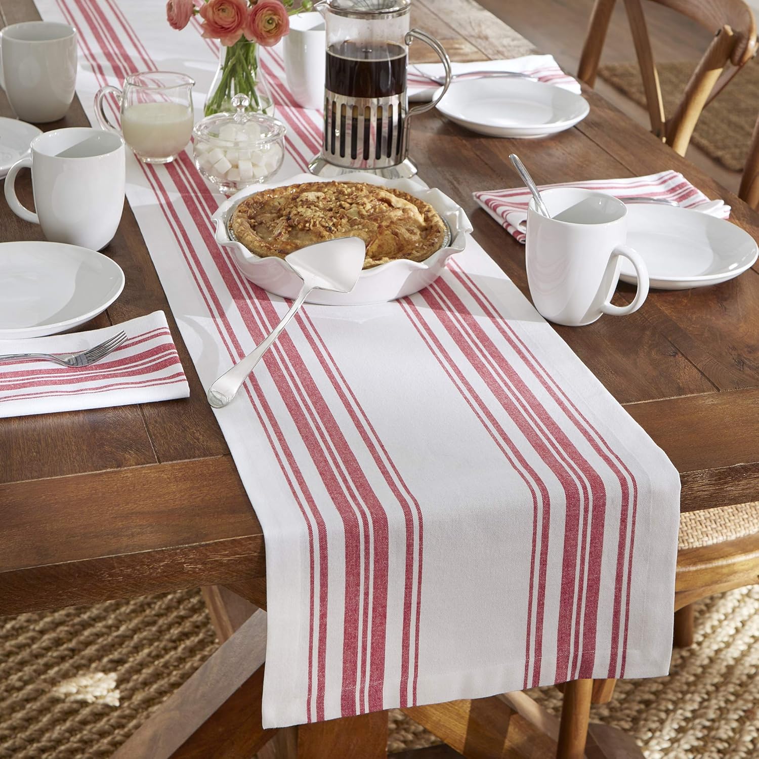Elrene Home Fashions Farmhouse Living Homestead Stripe Table Runner, 13