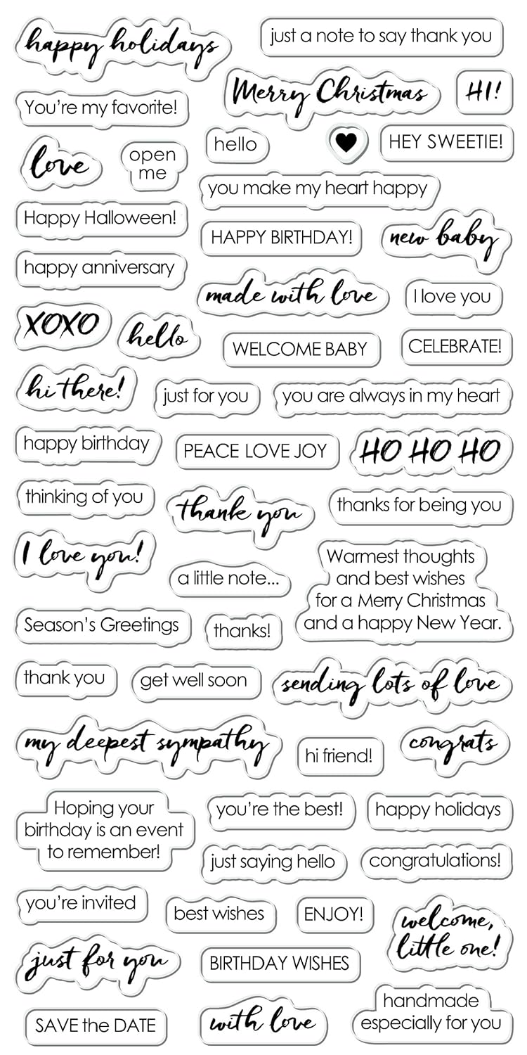 Fisakrs 4x8 Inch Clear Stamps- Essential Sayings