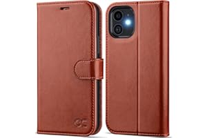 OCASE Compatible with iPhone 12 Case/Compatible with iPhone 12 Pro Wallet Case, PU Leather Flip Case with Card Holders RFID Blocking Kickstand Phone Cover 6.1 Inch (Brown)