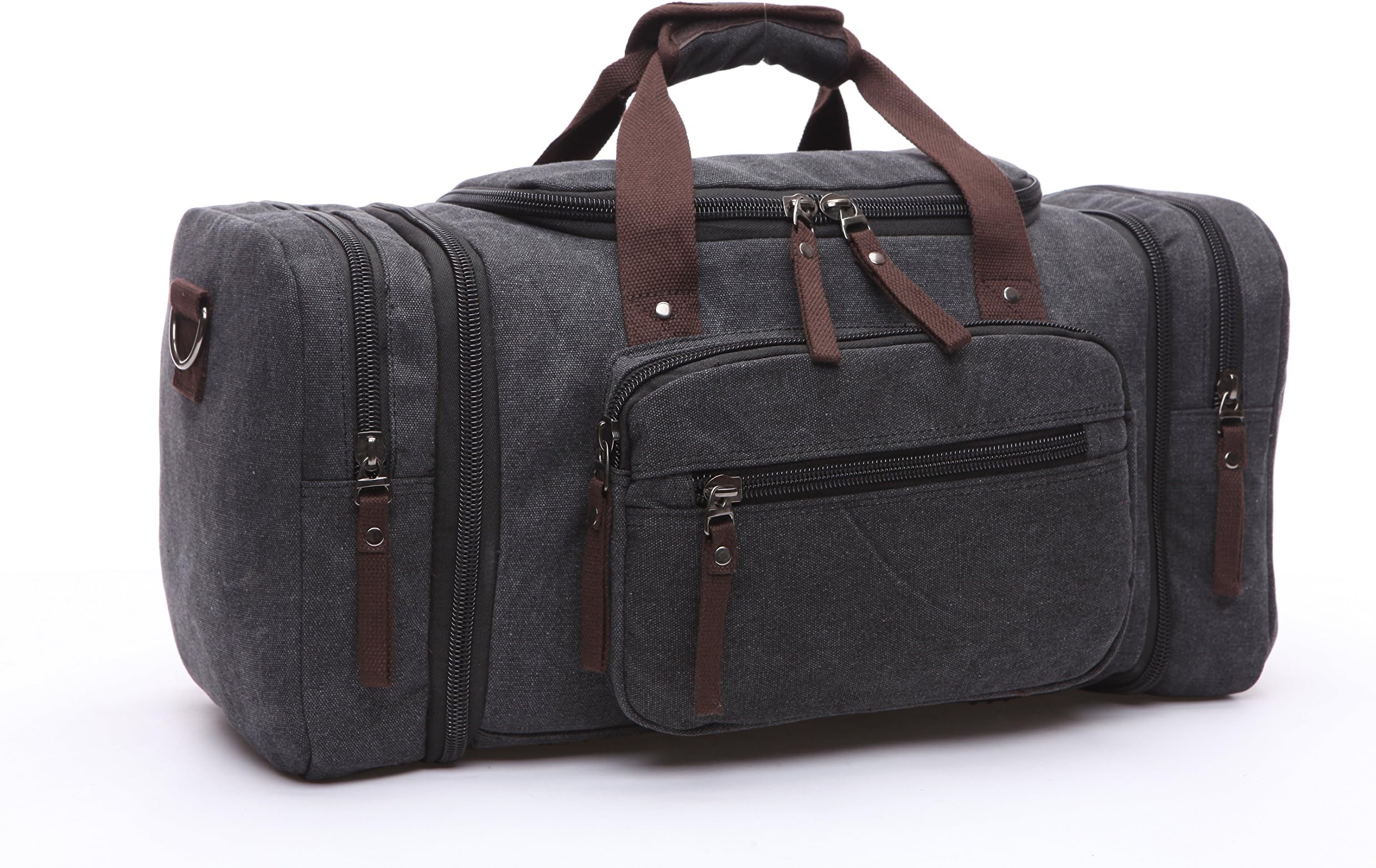 Chengsi Canvas Travel Duffel Weekend Tote Bag with Big Capacity for Men