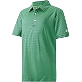 Boys Polo Shirts Short Sleeve Striped Performance Moisture Wicking Dry Fit Golf Shirts for Boys Youth Kids