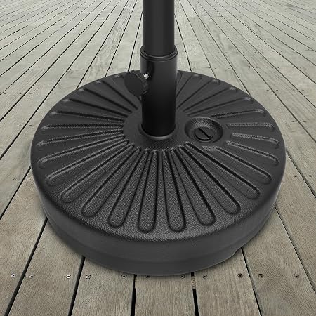Amazon Com Pure Garden 50 Lg1209 Fill With Sand Patio Base 50 Pound Weighted Round Umbrella Holder Black Garden Outdoor