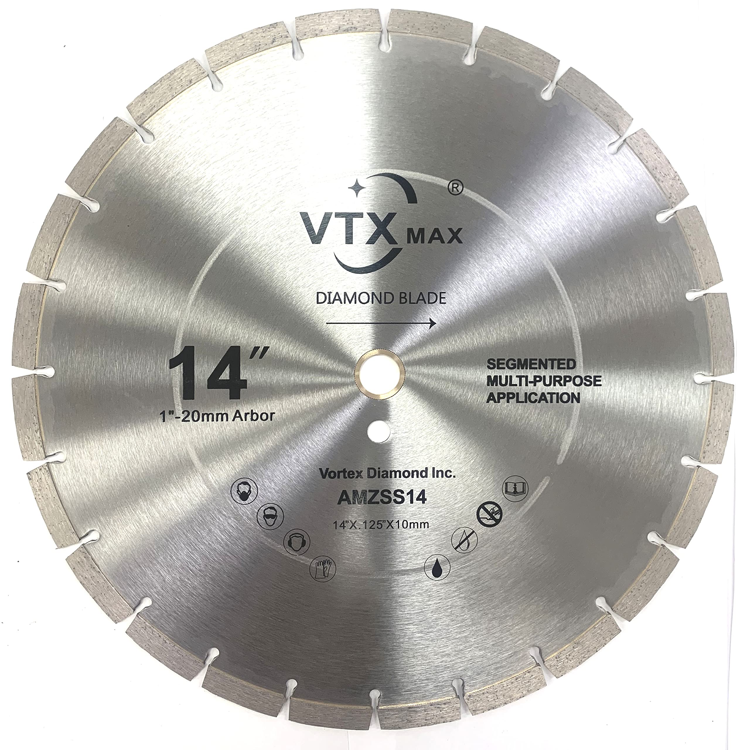 VORTICE VSS 14 inch Dry or Wet Cutting General Purpose Power Saw Segmented Diamond Blades for Concrete Stone Brick Masonry (350mm / 14")