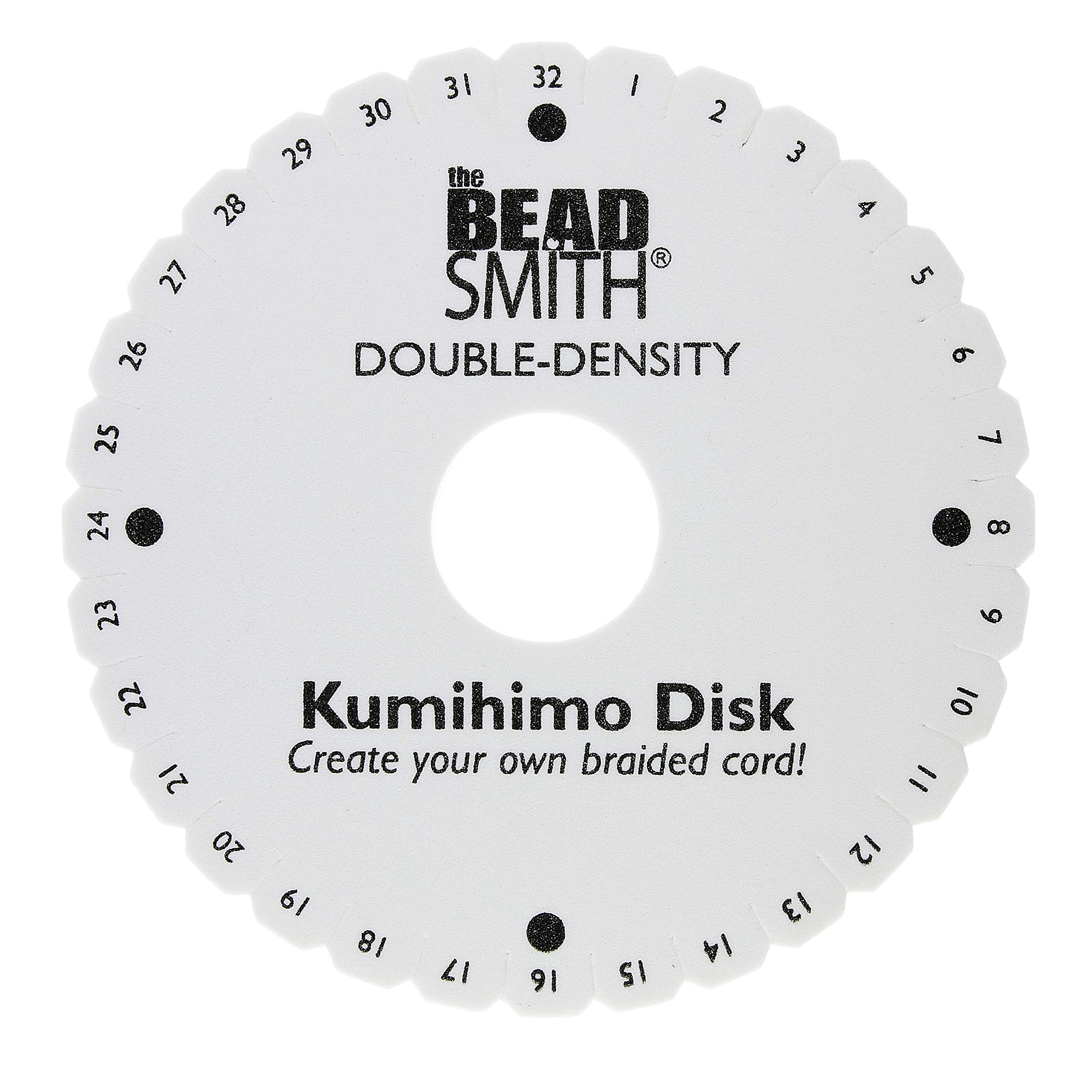 The Beadsmith Round Kumihimo Disk, 6 inch Diameter, 0.75” (20mm) Thick Double Dense Foam, Jewelry Tools for Braiding, 1 disks