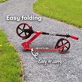 Zinc Cruise Kids Scooter Big Wheel 200mm Foldable 2-Wheel Red Black view 6