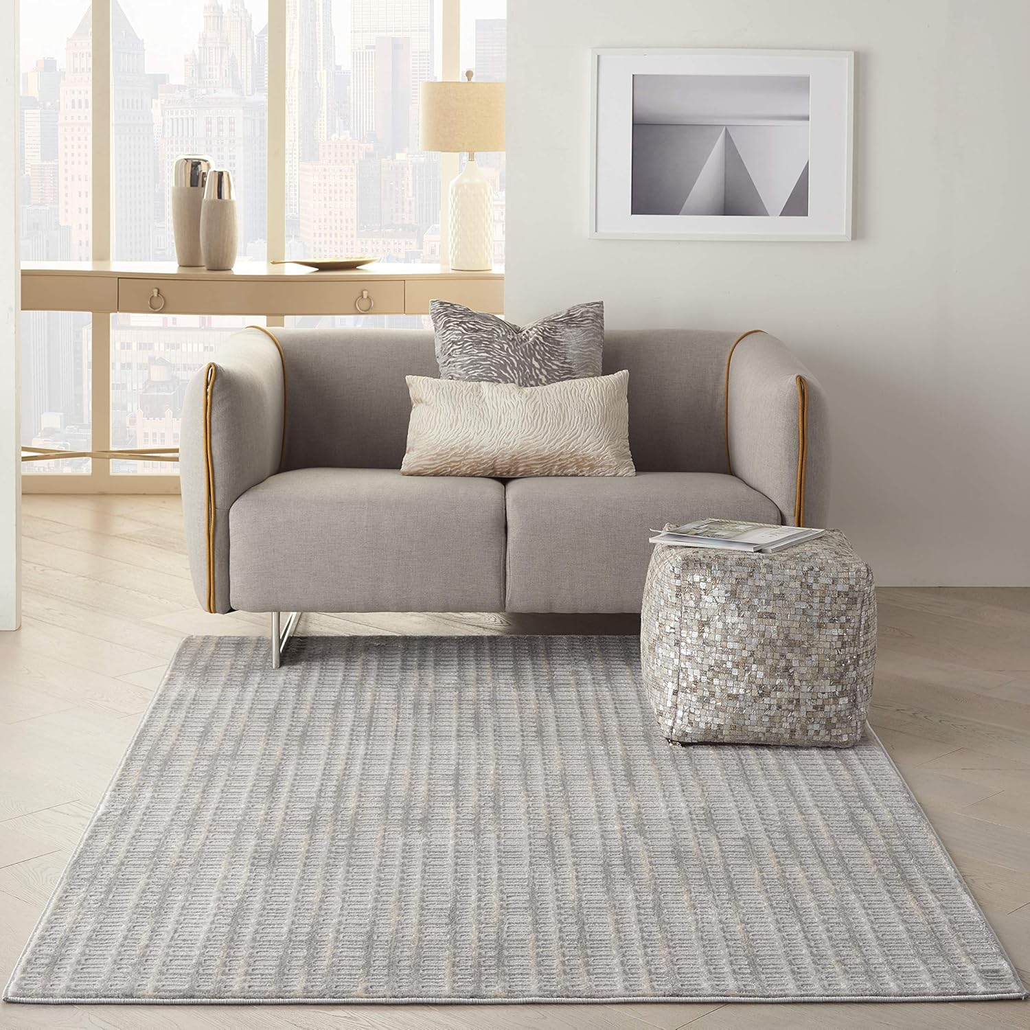 Amazon Com Nourison Solace 5 X 7 Area Rug 5 3 X7 3 Grey Beige Home Kitchen