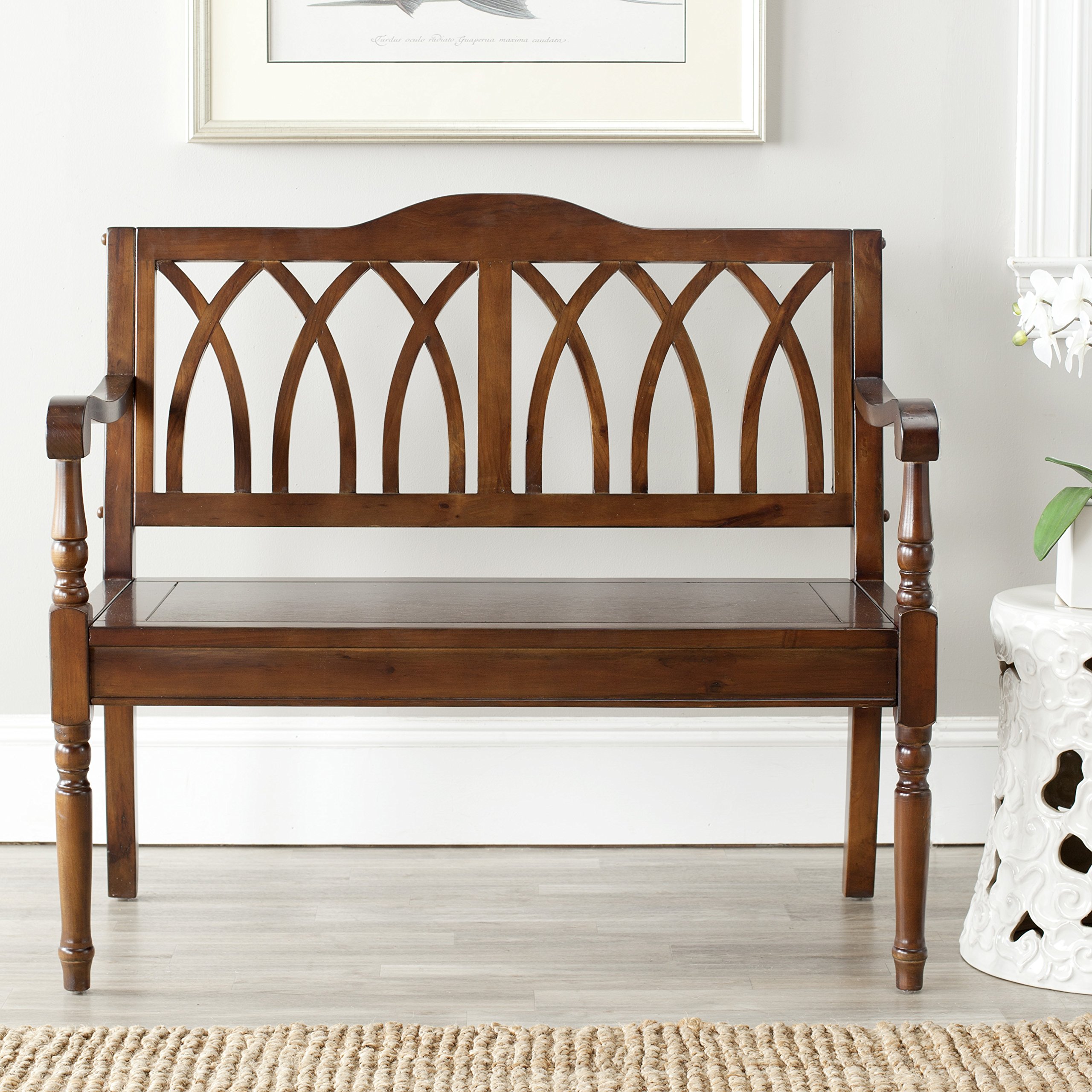 Safavieh American Homes Collection Benjamin Dark Walnut Bench