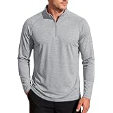 MAGCOMSEN Quarter Zip Pullover Men Long Sleeve Sun Shirts Golf Lightweight | Quick Dry, Athletic, Breathable Fabric, Moisture Wicking, Polyester, UPF 50+, Suitable for Running Fishing Workout Outdoor