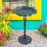 GardenKraft 17430 Bird Bath with Solar Light Verdigris 80x43cm view 7