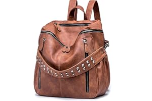 Roulens Women Backpack Purse Fashion Leather Large Ladies Shoulder Bags Travel Backpack Purse for Women